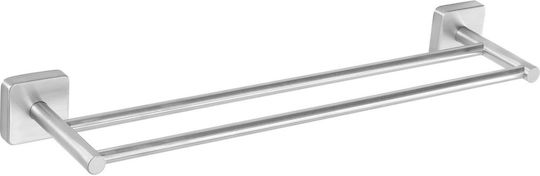 Karag Quattro Ράγα Μπάνιου Διπλή Επιτοίχια με Βίδες ​50x50cm Ασημί
