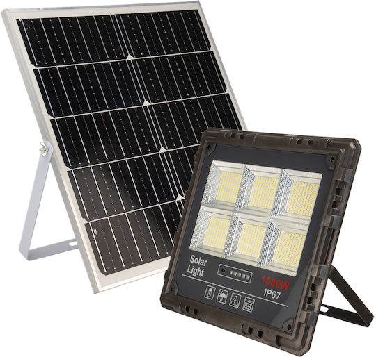 Jortan Στεγανός Ηλιακός Προβολέας LED 1000W Ψυχρό Λευκό 6000K με Τηλεχειριστήριο IP67