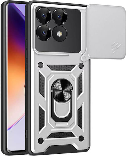 Bodycell Slide Back Cover Σιλικόνης Ασημί (Poco F6 Pro)