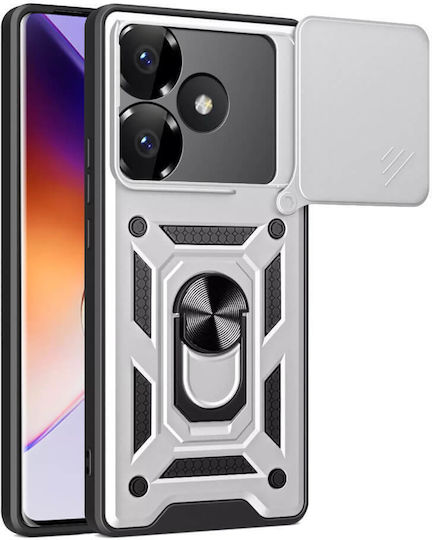 Bodycell Slide Back Cover Σιλικόνης Ασημί (Xiaomi Poco F6 5G)