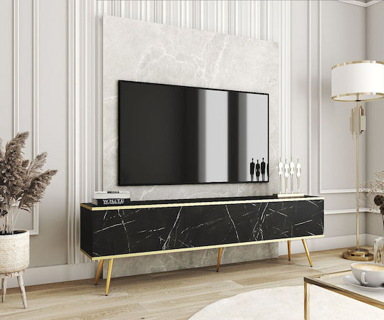 TV-Ständer Marmor + Gold M175xT53xH32cm