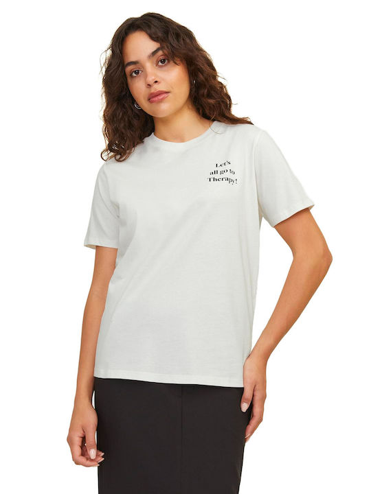 Jack & Jones Damen Sportlich T-shirt Weiß