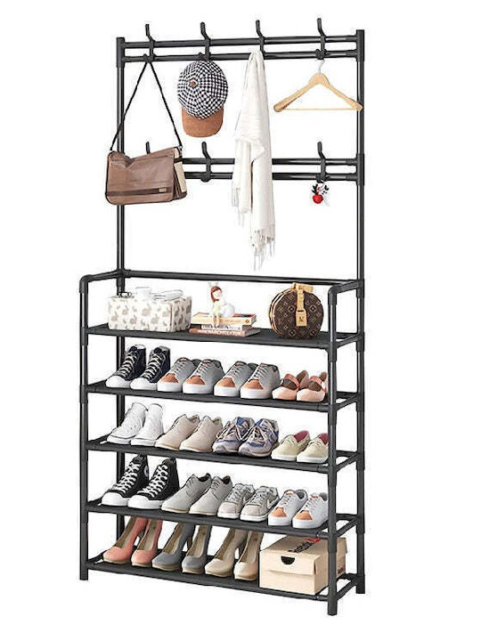 Κρεμάστρα Δαπέδου από Μέταλλο Μαύρη 168x60cm