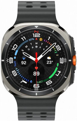 Samsung Galaxy Watch Ultra Titanium 47mm Αδιάβροχο με eSIM και Παλμογράφο (Titanium SIlver)