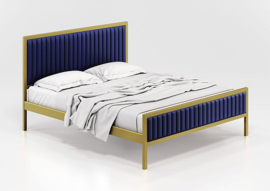 Queen Κρεβάτι Διπλό για Στρώμα 150x200cm Χρυσό