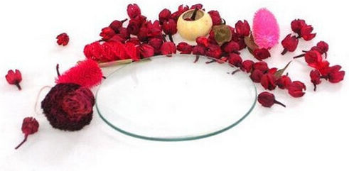 Plate Shallow Glass White with Diameter 30cm