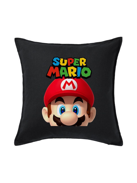 Super Mario Μαξιλάρι Καναπέ Μαύρο 100% Βαμβάκι ...