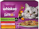 Whiskas Multipack Tasty Mix Υγρή Τροφή για Ενήλικες Γάτες σε Φακελάκι 12x85gr