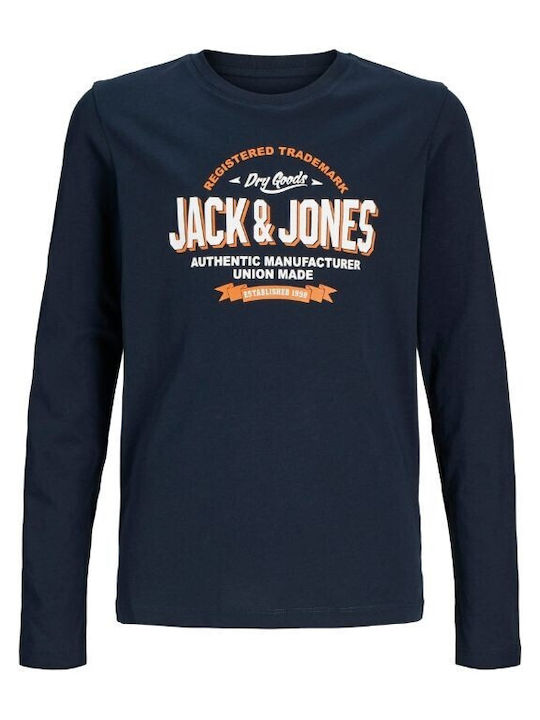 Jack & Jones Bluză pentru copii Cu mâneci lungi Albastru marin