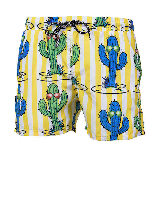 Granz Moda Lazy Cactus Men's Swimwear Shorts Yellow