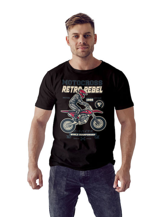 Motocross_retro_rebel Pop Culture Black