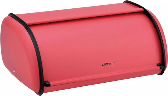 KING Hoff Cutie de pâine cu capac Inox Roșie 36x24x15cm