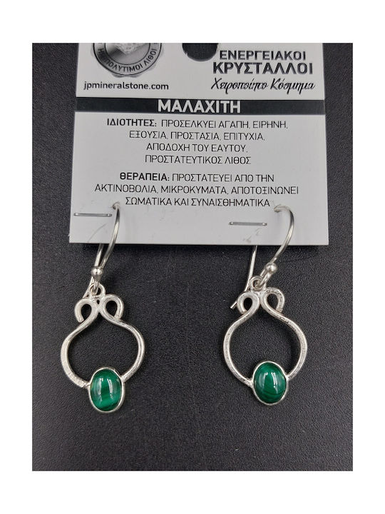 Earrings Silver Malachite