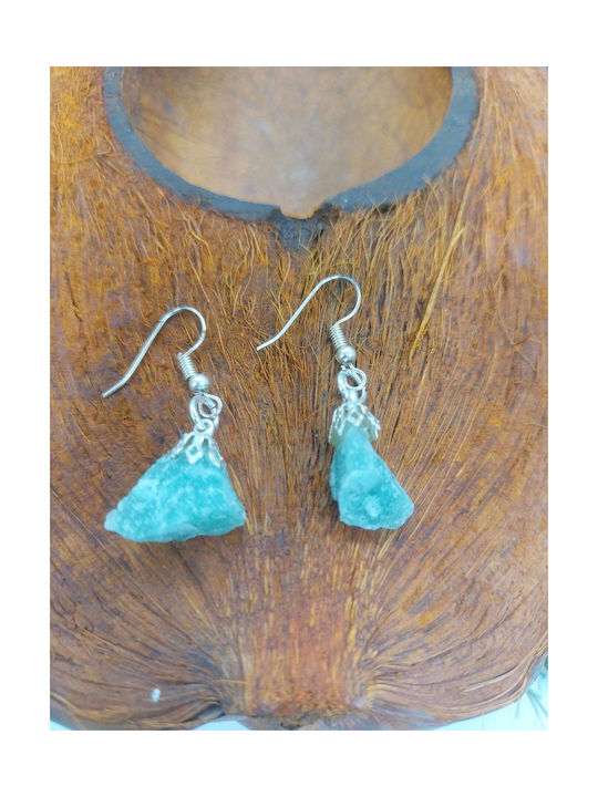 Earrings Green Aventurine Raw