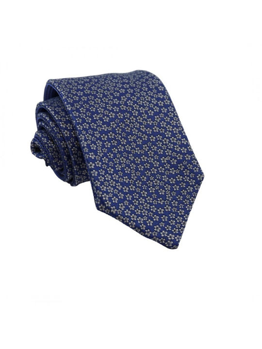 Erika Men's Tie Silk Blue/Silver