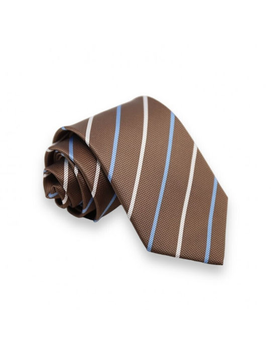 Erika Men's Tie Printed Brown/Light Blue-Beige