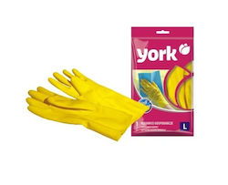 York Ζεύγος Γαντιών Καθαριότητας Latex Large Κίτρινα