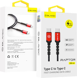 Blavec Raptor USB 2.0 USB-C male - USB-C 100W 2m Blavec Raptor USB 2.0 USB-C male - USB-C 100W 2m