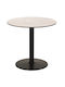Outdoor Dinner Free Standing Table with Wood Surface and Metal Frame Beige 80x80x75cm