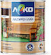 Leko Wood Varnish Wenge Colour 650 Ml Protection Against Moisture UV Rays Varnishing Wooden Surfaces In Interior Exterior Gloss Finish