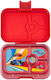 Recipientul de alimente Yumbox Panino cu 4 compartimente, modele Roar Red Race Cars