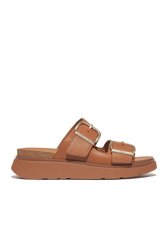 Flip Flop Leder Flache Sandalen Für Damen Tabac Braun