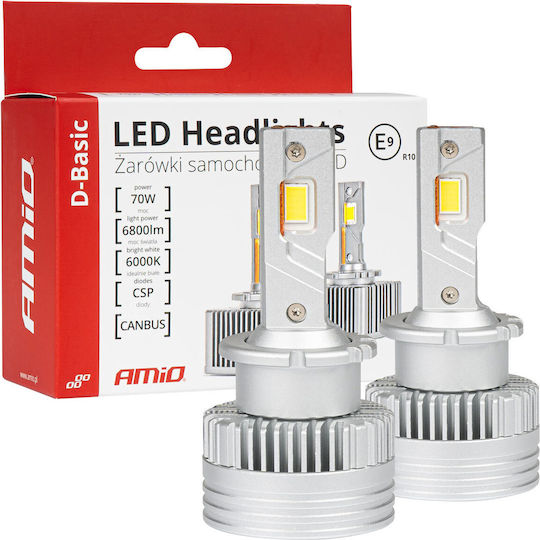 AMiO Lamps Car D4S / D4R Canbus LED 6000K Cold White 12V 70W 2pcs