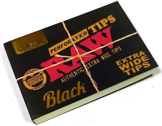Raw Tips Black Τζιβάνα Μαύρη Φαρδιά Extra Wide Aκατέργαστη 40φ