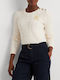 Women's Long Sleeve Sweater Cotton Cream