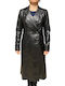 MARKOS LEATHER Women's Leather Coat with Buttons black