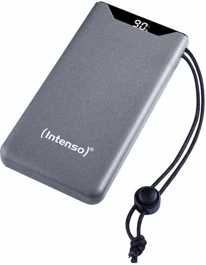 Intenso F10000 Power Bank 10000mAh 20W με Θύρα USB-A και Θύρα USB-C Quick Charge 3.0 Γκρι