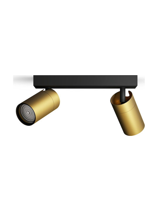 Philips Dublu Spot cu Soclu GU10 în Culoare Auriu