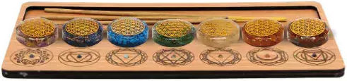 Ξύλινος Πίνακας 7 Τσάκρα Wooden Seven Chakra Board Gemstones Ξύλινος Πίνακας 7 Τσάκρα Wooden Seven Chakra Board Gemstones