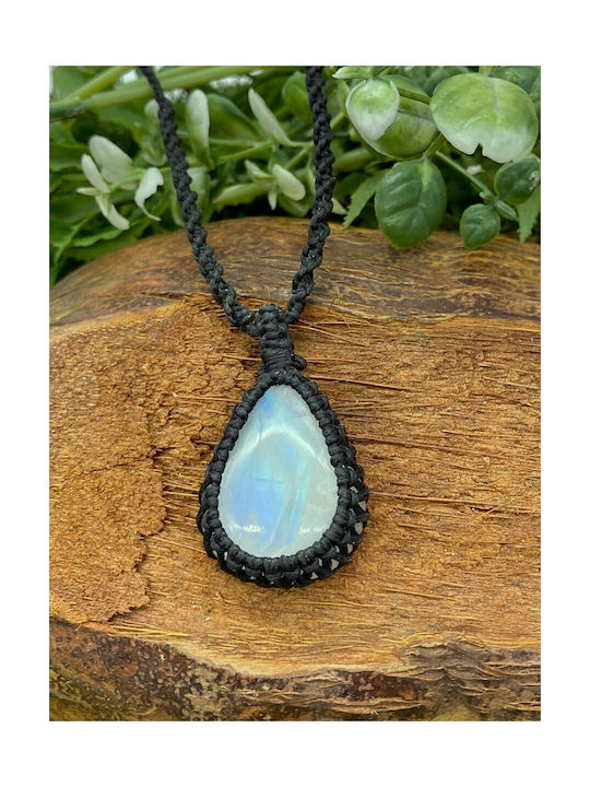 Macrame Moonstone Cabochon Necklace