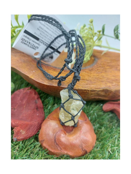 Yellow Chalcedony Macrame Necklace