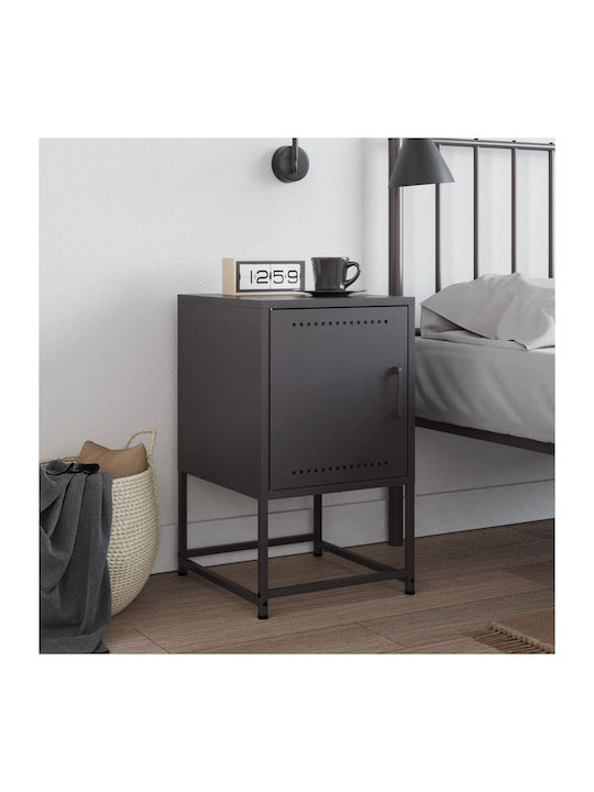 Metal Bedside Table Black 36x39x60.5cm