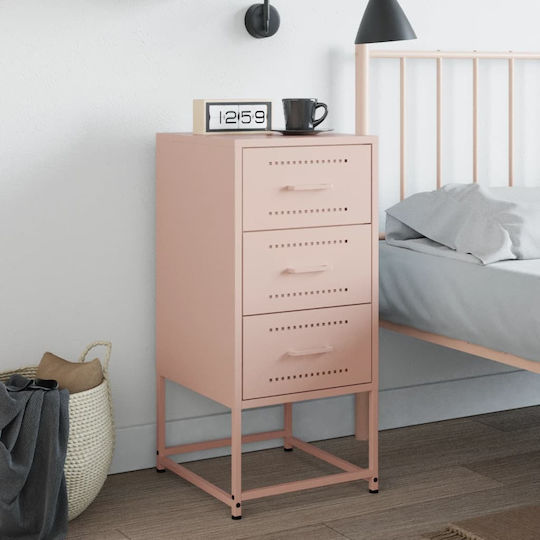 Metal Bedside Table Pink 36x39x78cm