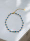 Blue Gold Plated Steel Anklet with Blue Chain