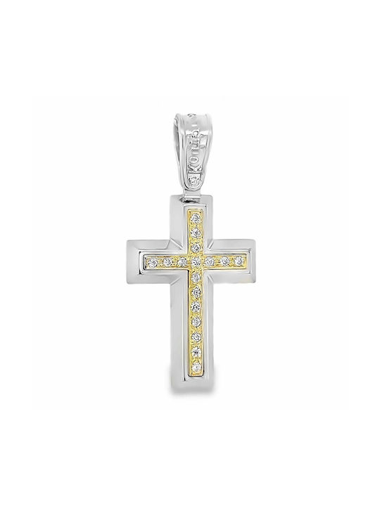 Xryseio Women's White Gold Cross 14K