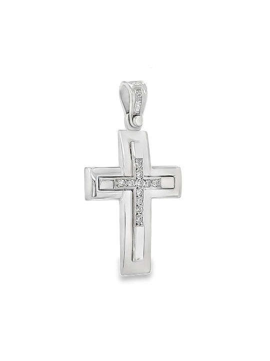 Xryseio Women's White Gold Cross 14K