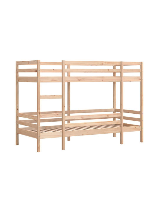Kids Bed Bunk Single Beige for Mattress 80x200cm