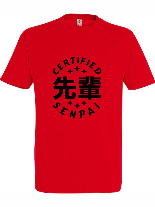Kids' T-shirt Red Certified Senpai Anime Manga ...