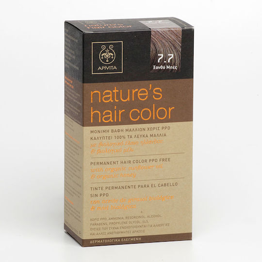 Apivita Nature's Hair Color Βαφή Μαλλιών Χωρίς Αμμωνία 7.7 50ml