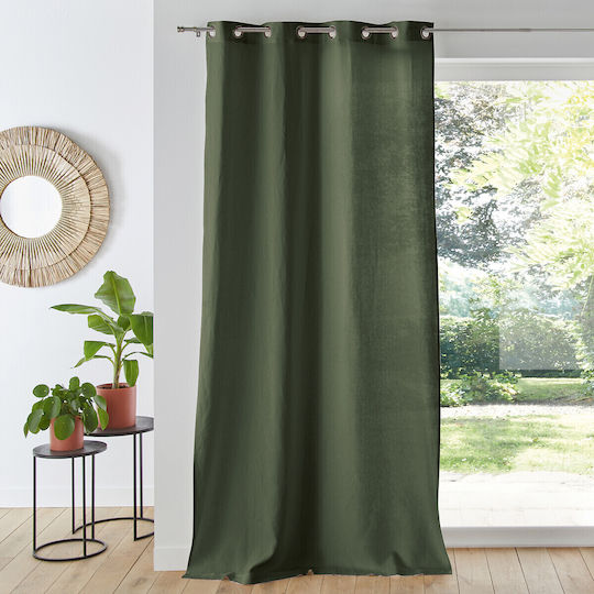La Redoute Interieurs Curtain with Grommet Green 350080847_18793_26 135x220cm
