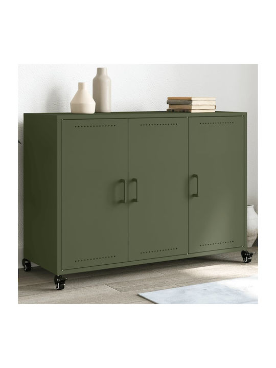 Sideboard made of Metal Green 100.5x39x72cm