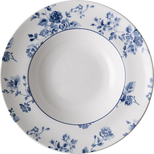 Laura Ashley Tiefe Servierplatte aus Porzellan Weiß mit Durchmesser 27,5 cm