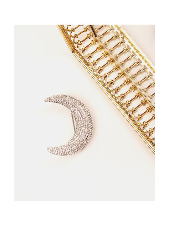 Moon Shape Silver Pin