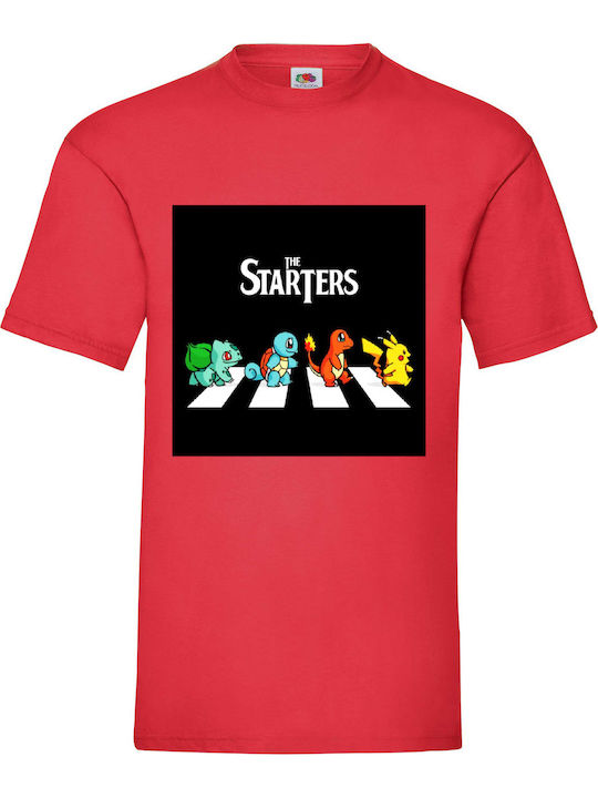 Tricou roșu Pokemon Starters Pikachu Original F...