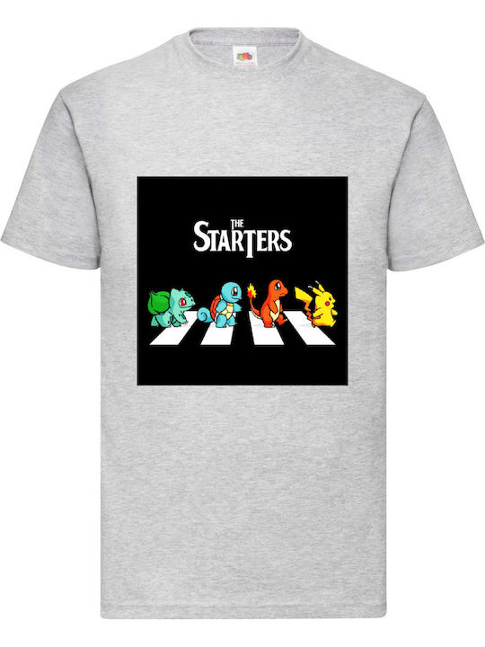 Tricou gri Pokemon Starters Pikachu original Fr...