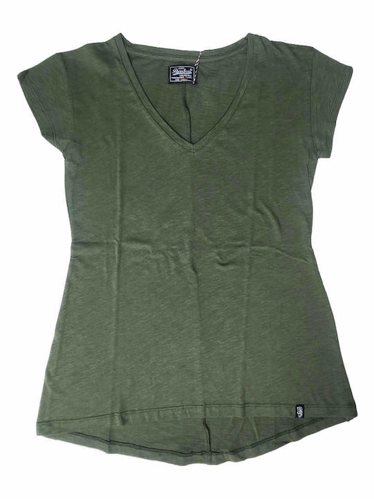 Paco & Co Women's T-shirt with V Neckline Green